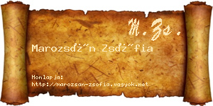 Marozsán Zsófia névjegykártya