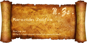 Marozsán Zsófia névjegykártya